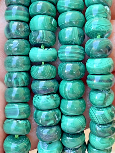 Perle malachite ciambella - di,