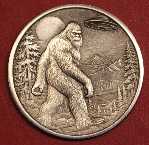 Hobo nickel ufo bigfoot made - nickel,