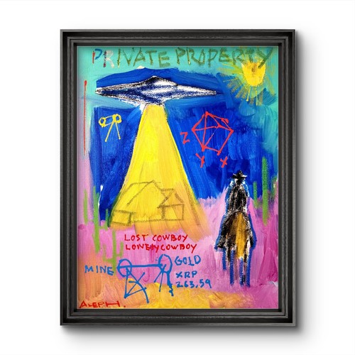 Quadro ufo stile basquiat - quadro,